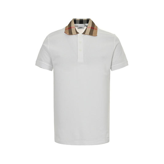 Burberry Polo Shirt with Plaid Collar