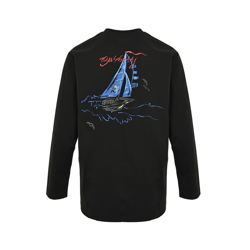 Burberry Embroidered Long-Sleeve T-Shirt