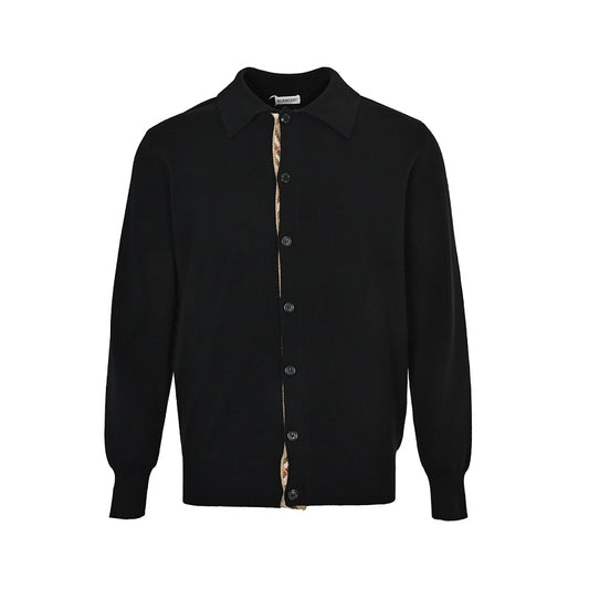 Burberry Classic Check Placket Wool Cardigan