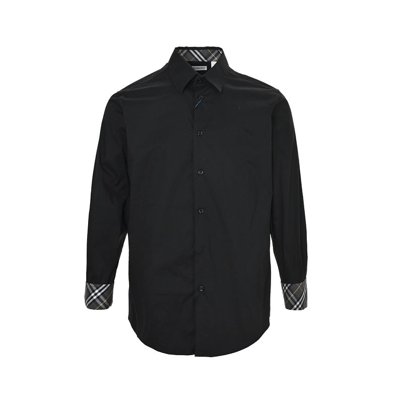 Burberry Plaid-Trim Shirt (Cuffs and Collar)
