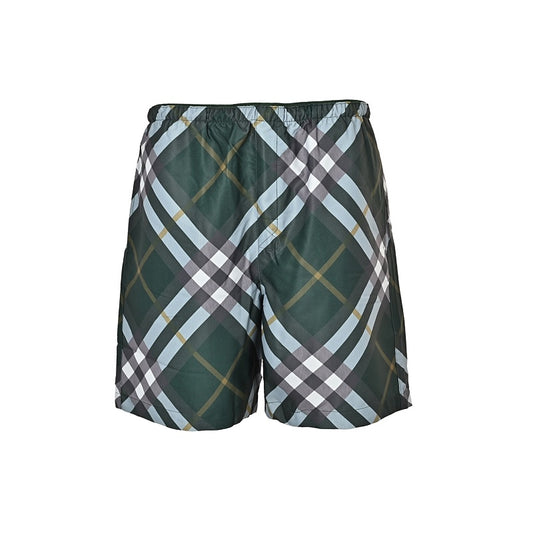 Burberry Diagonal Plaid Beach Shorts