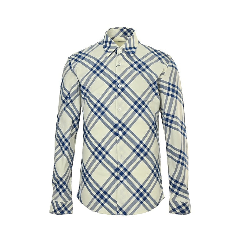 Burberry Long-sleeve diagonal plaid shirt