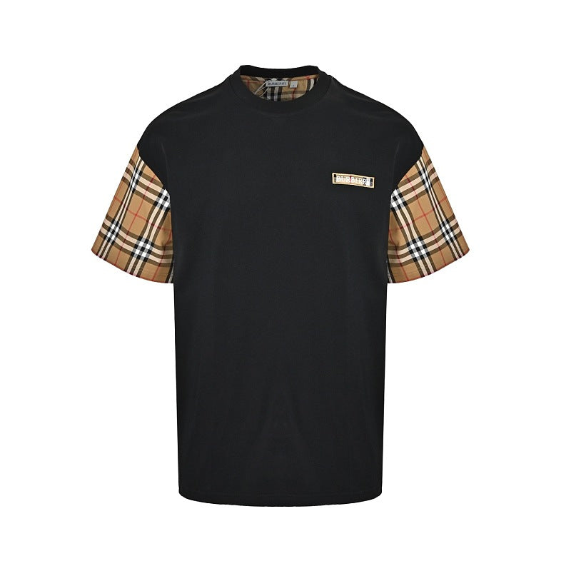 Burberry Panelled Embroidered Short-Sleeve T-Shirt