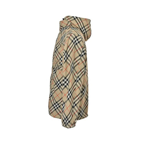 Burberry Plaid hooded jacket with cinched waist