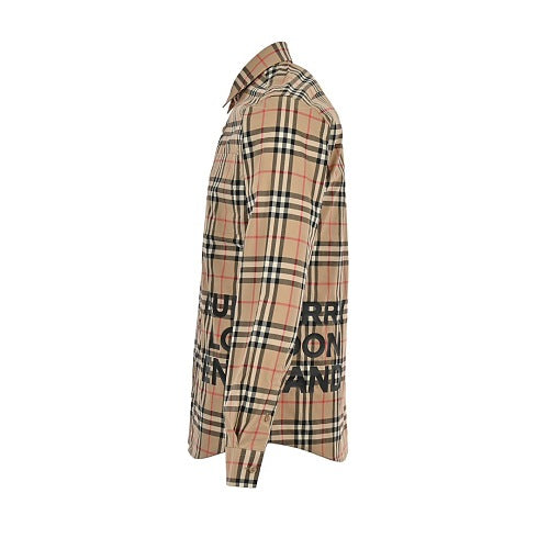 Burberry Side-Lettering Plaid Shirt