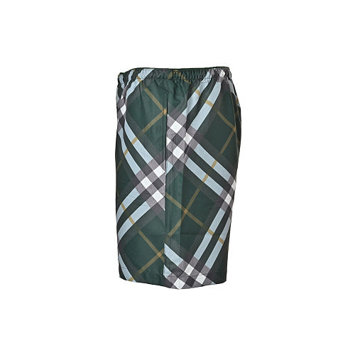 Burberry Diagonal Plaid Beach Shorts
