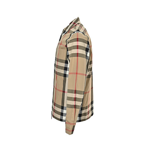 Burberry Large-Check Lapel Shirt Jacket