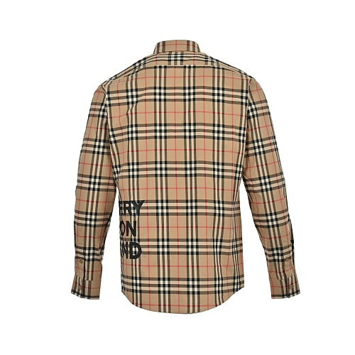 Burberry Side-Lettering Plaid Shirt