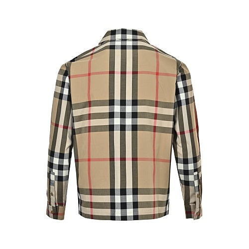 Burberry Large-Check Lapel Shirt Jacket