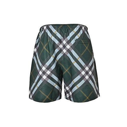 Burberry Diagonal Plaid Beach Shorts