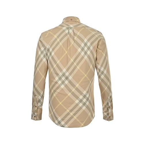 Burberry Cotton Shirt with Diagonal Check