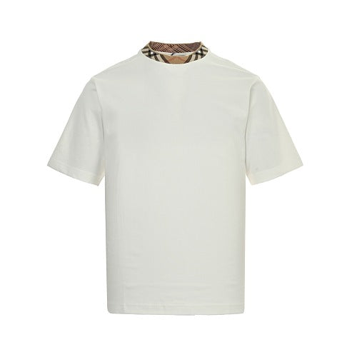 Burberry Plaid-Collar Panel T-Shirt