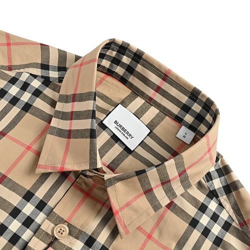 Burberry Side-Lettering Plaid Shirt