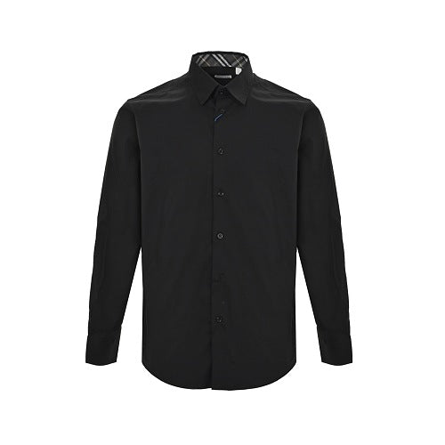 Burberry Plaid-Trim Shirt (Cuffs and Collar)