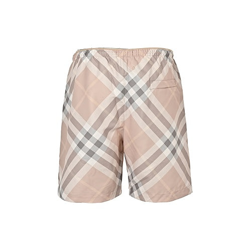 Burberry Diagonal Plaid Beach Shorts