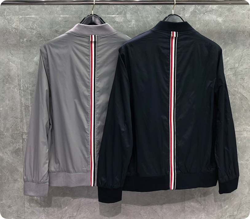 Thom Browne4-Bar Back Stripe Jacket with Signature Grosgrain Detail