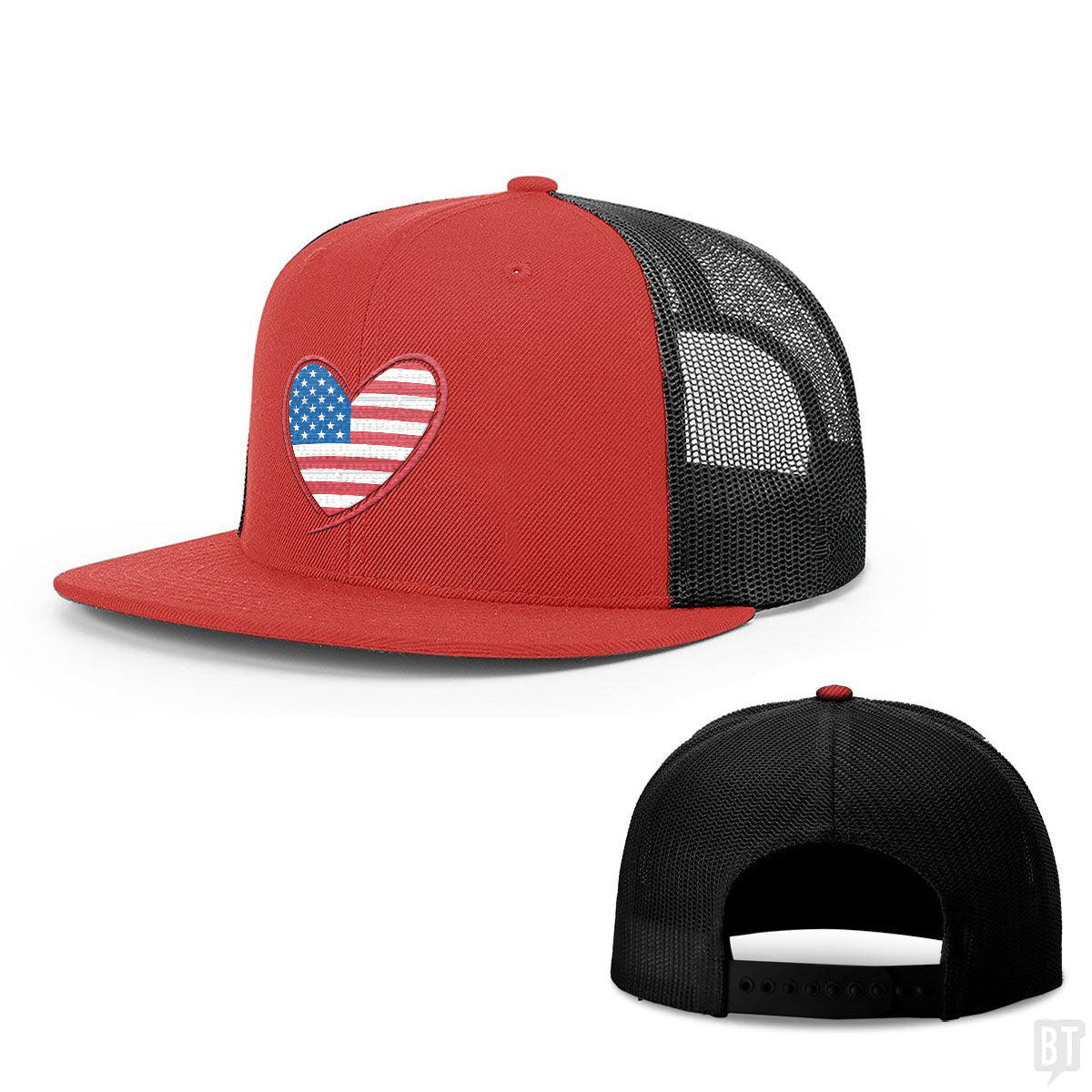 Heart US Flag Hats