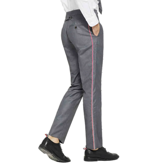 Men's Casual Trousers - 100% Wool with Adjustable Backstrap
