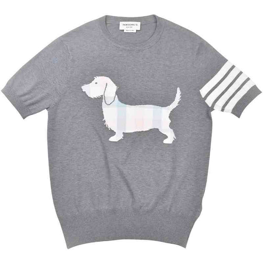 Thom BrowneMen's Knitted Polo Shirt | V-Neck | 4-Bar Heritage Detail