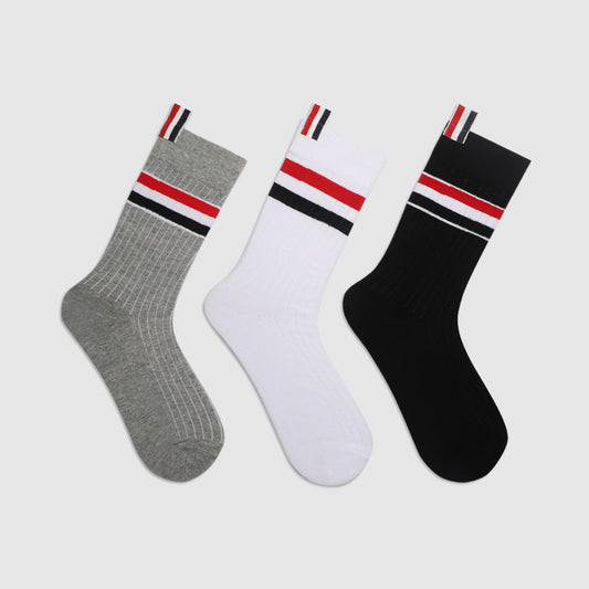 Thom BrownePremium Japanese 100% Cotton Striped Socks - Multi-Pack