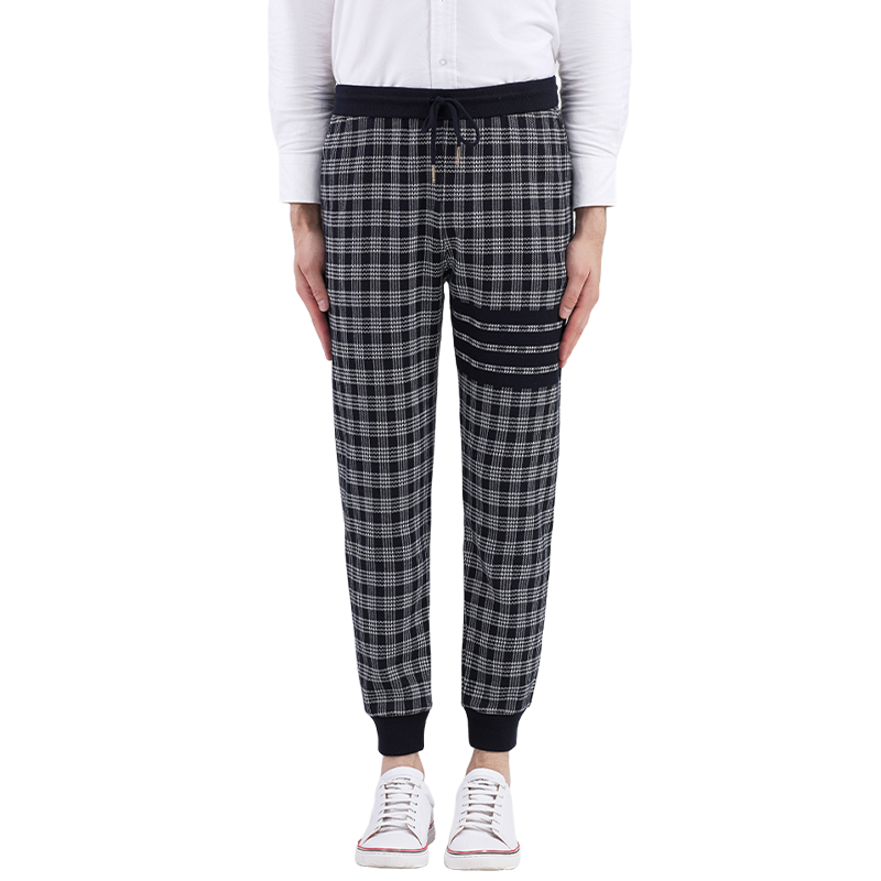 Thom BrowneUnisex Sports Pants - 100% Cotton with 4-Bar Stripe Detail