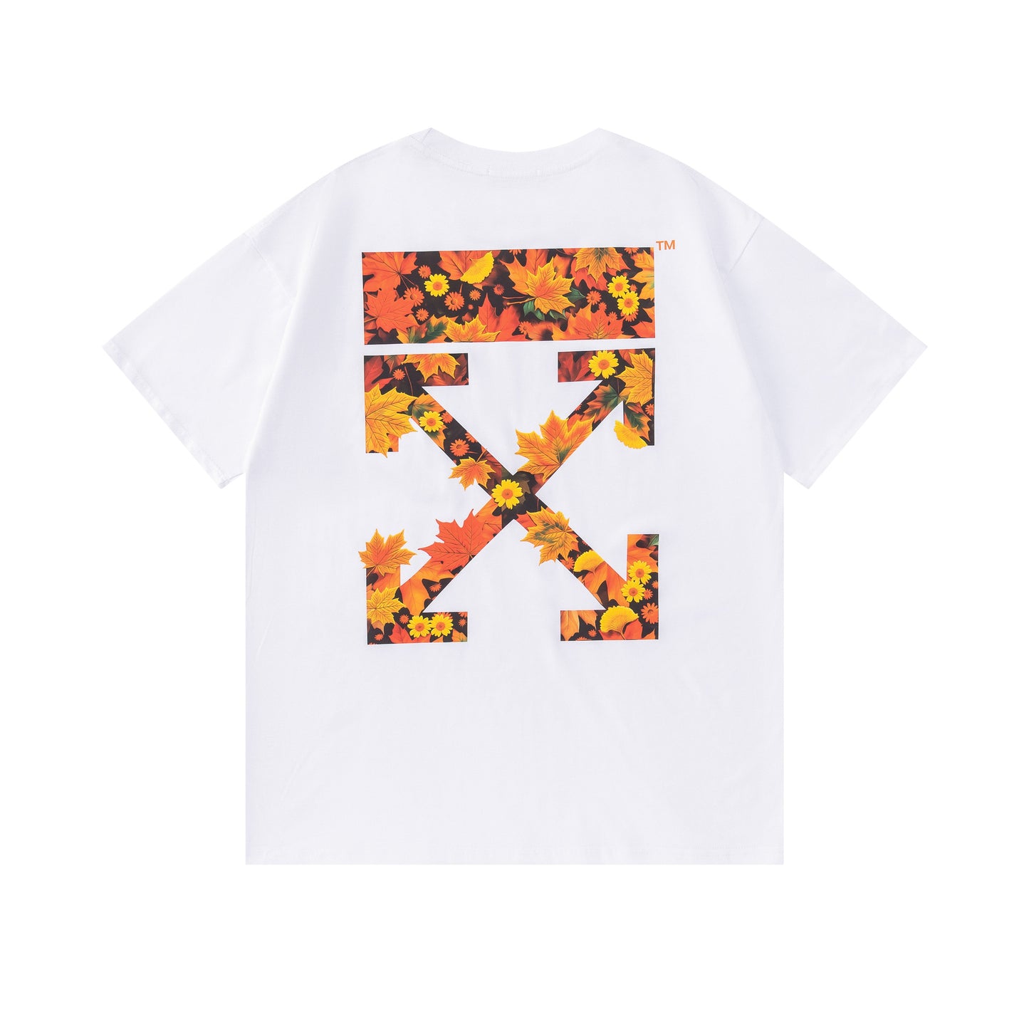 OFF-WHITE  Chrysanthemum-pattern T-shirt