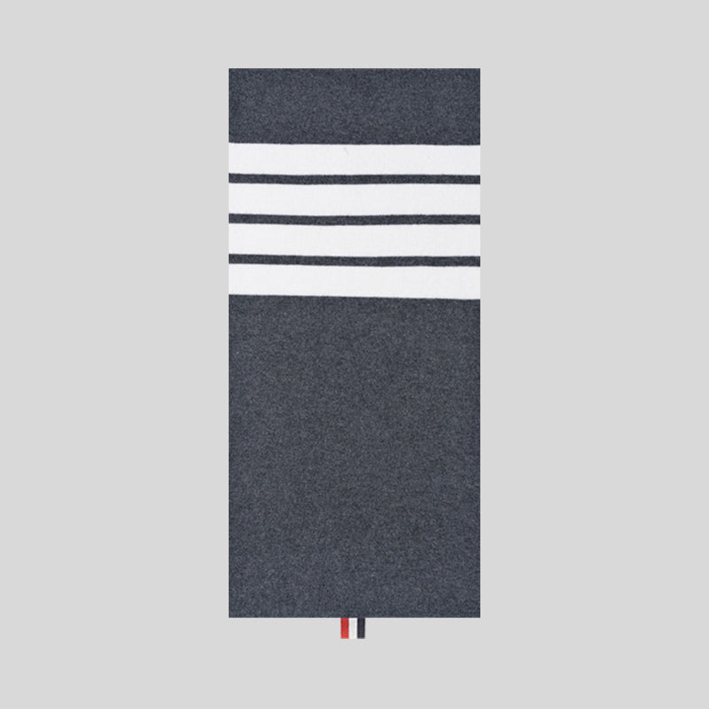 Thom BrownePremium 100% Cotton Four-Bar Scarf - Unisex Japanese Crafted Extra Long Accessory