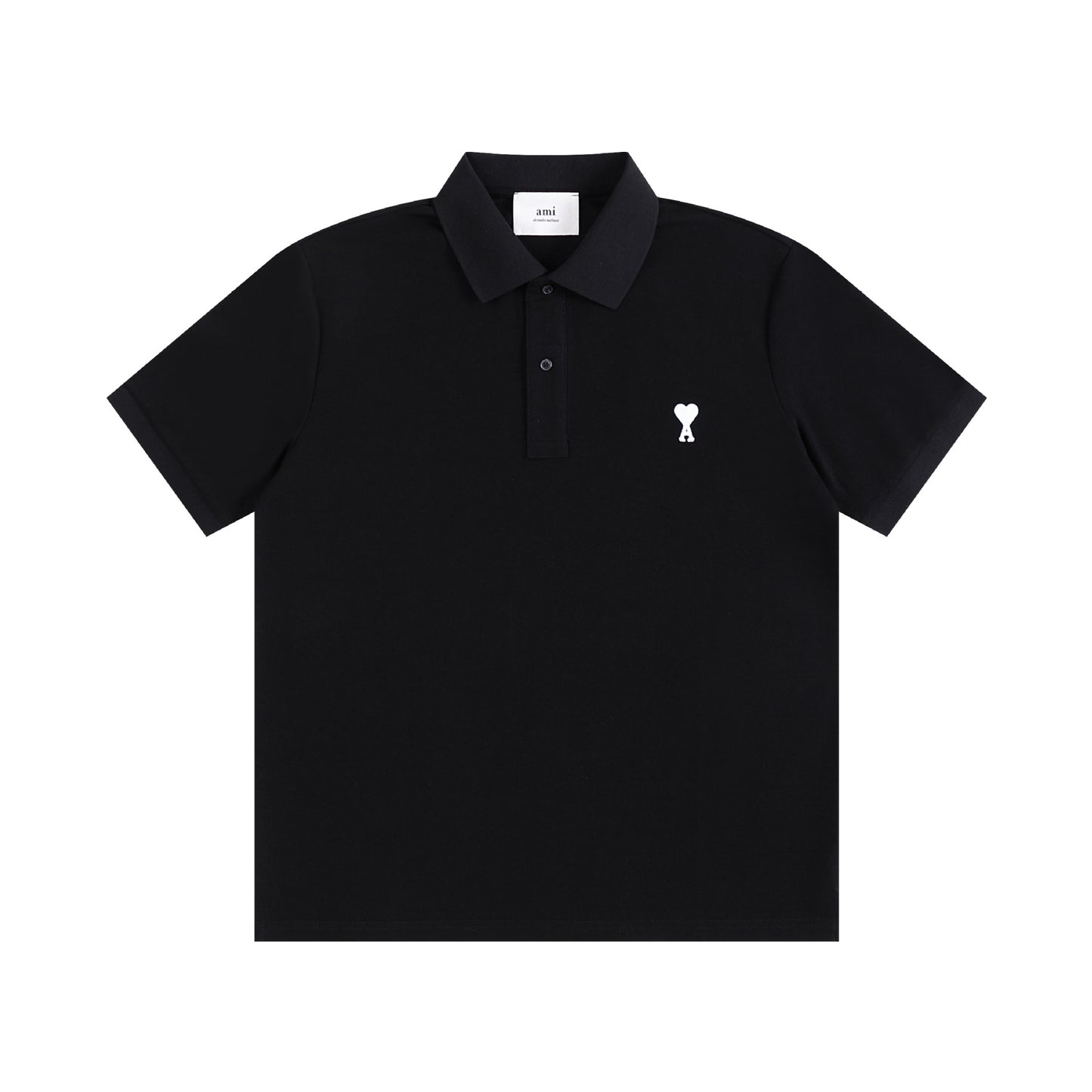 AMI PARIS White-Heart Casual Polo Shirt