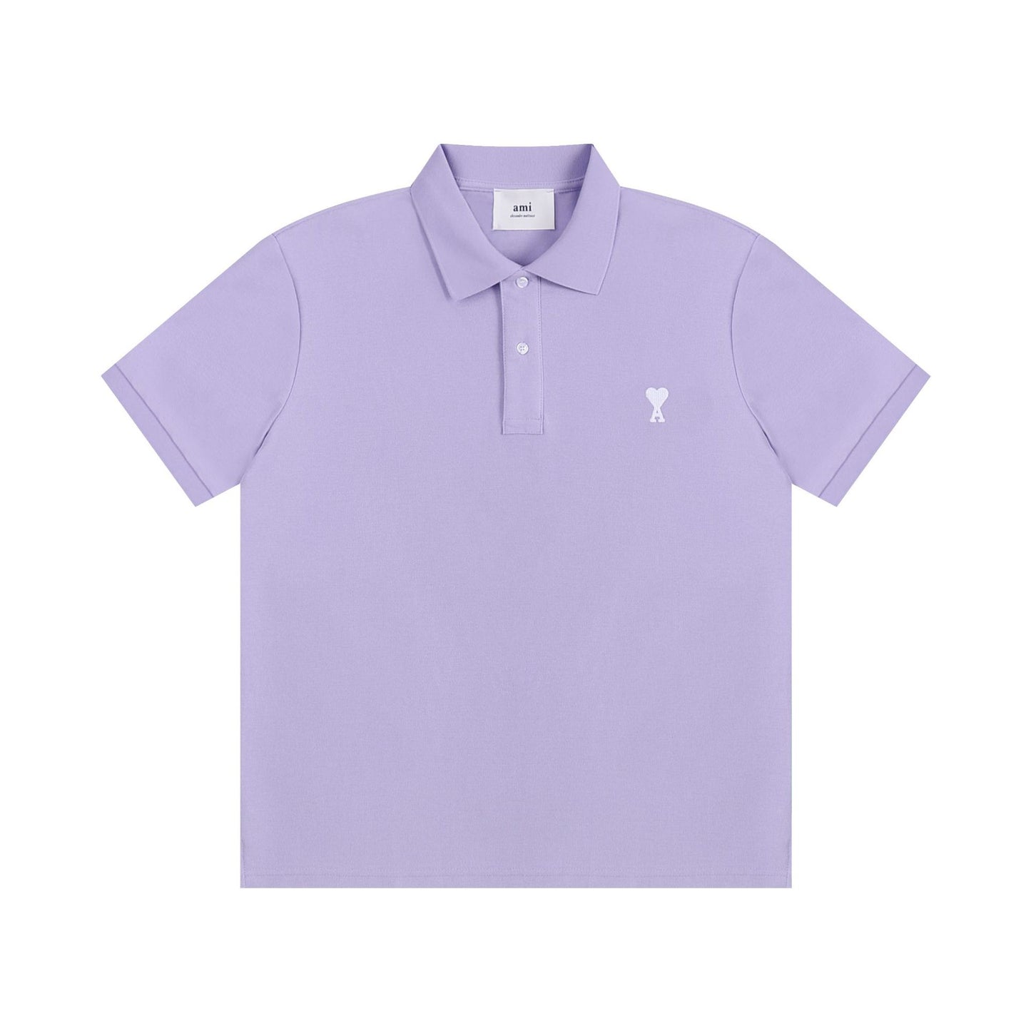 AMI PARIS White-Heart Casual Polo Shirt