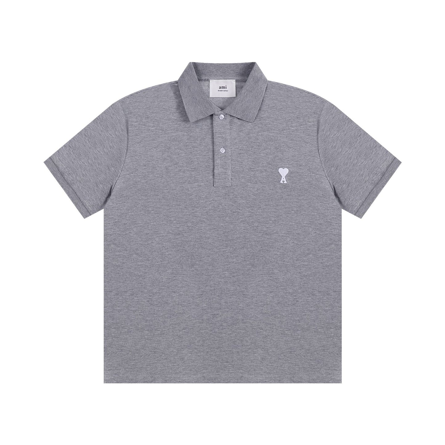 AMI PARIS White-Heart Casual Polo Shirt