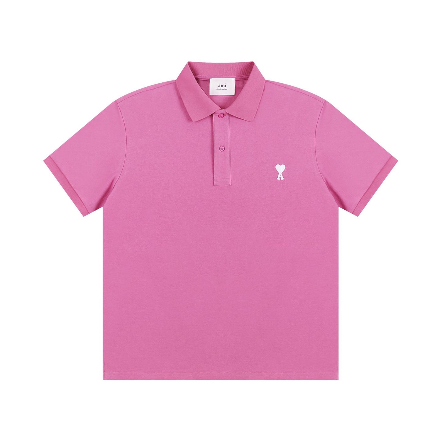 AMI PARIS White-Heart Casual Polo Shirt