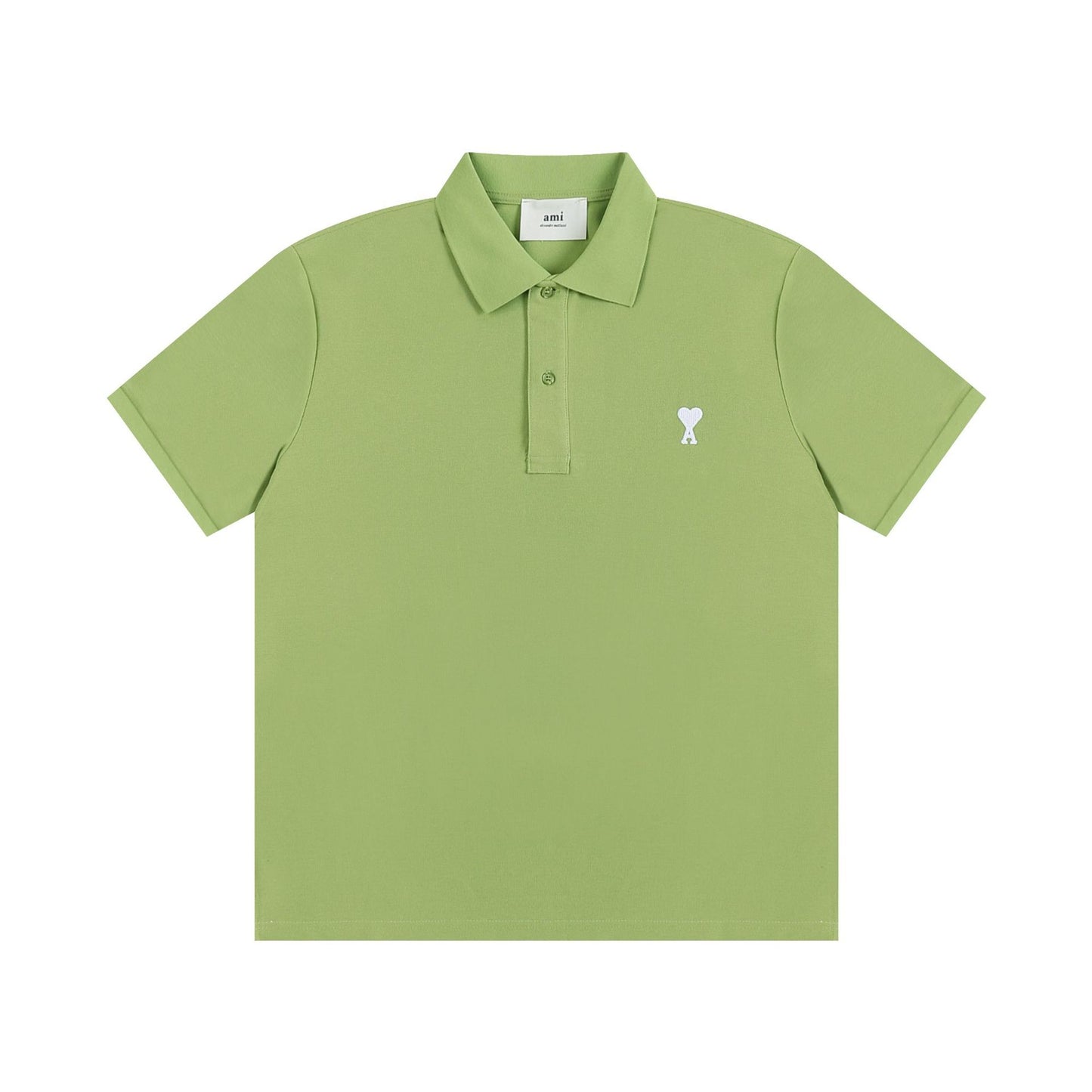 AMI PARIS White-Heart Casual Polo Shirt