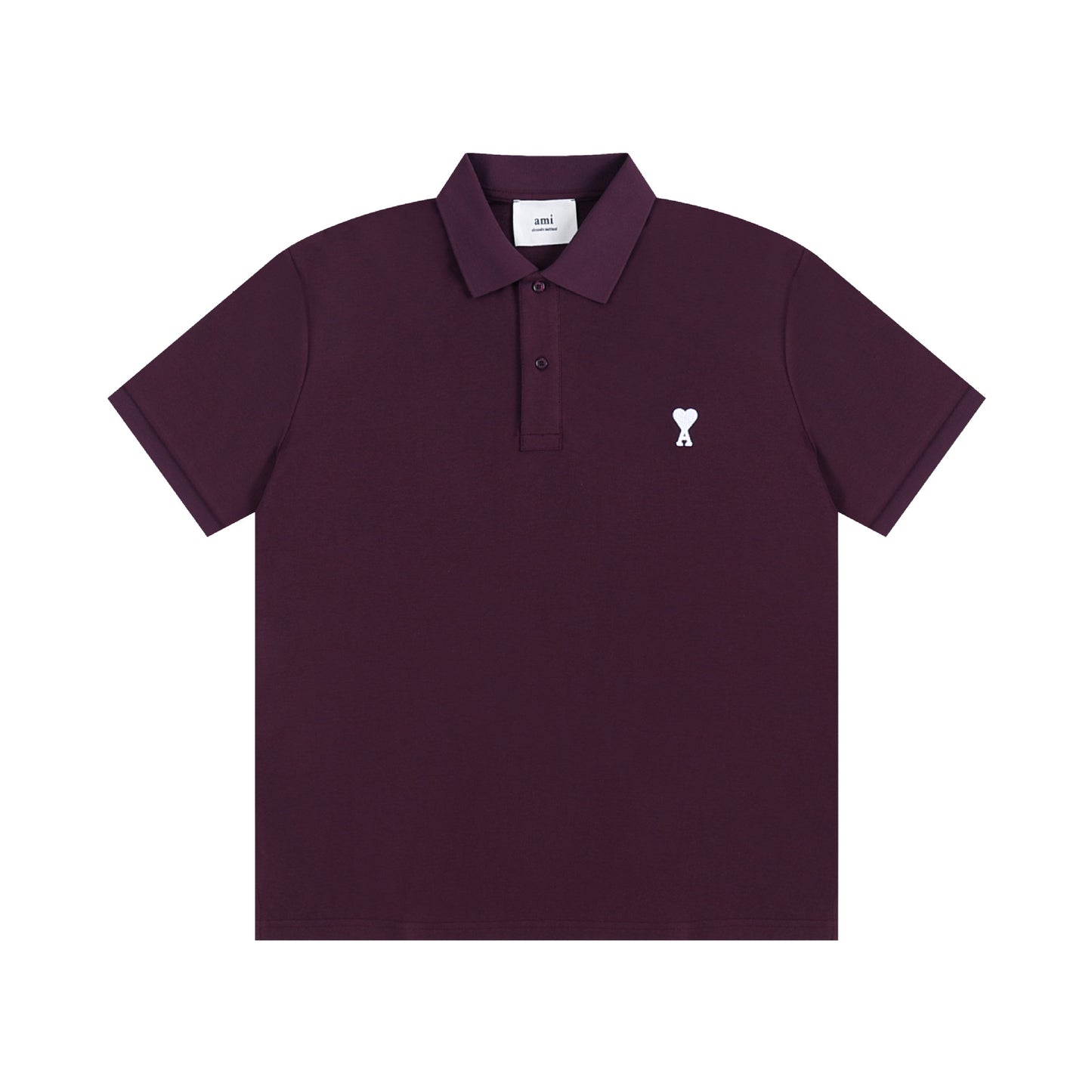 AMI PARISWhite-Heart Casual Polo Shirt