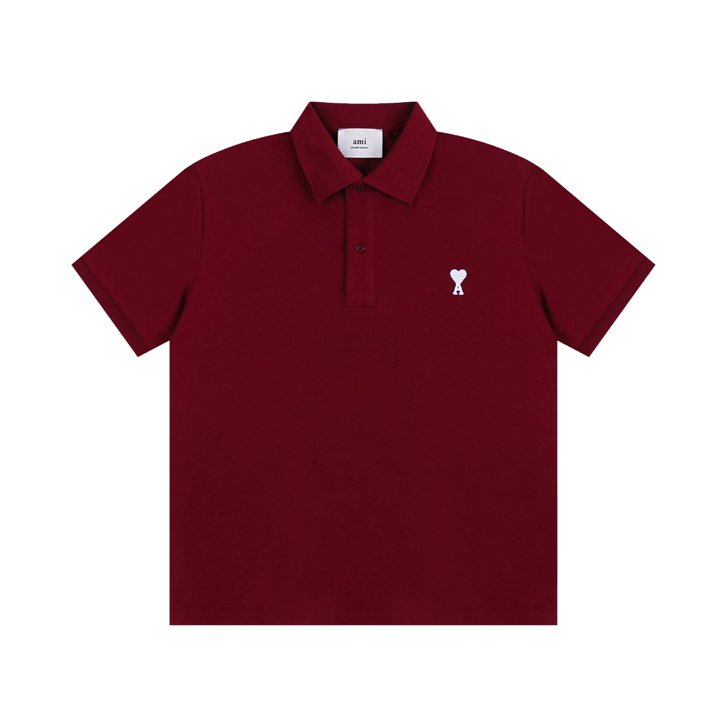 AMI PARISWhite-Heart Casual Polo Shirt