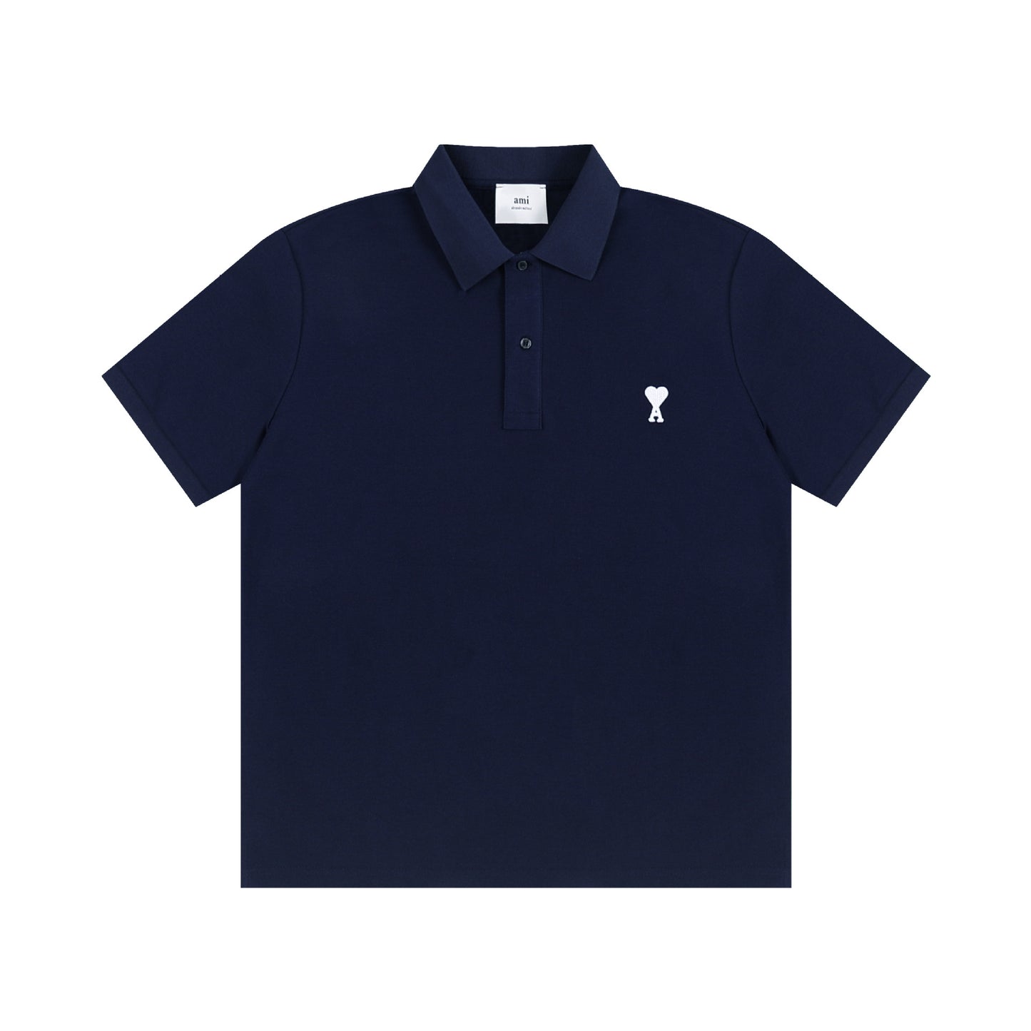 AMI PARISWhite-Heart Casual Polo Shirt