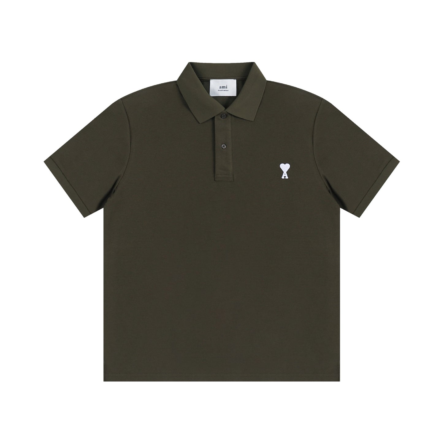 AMI PARISWhite-Heart Casual Polo Shirt