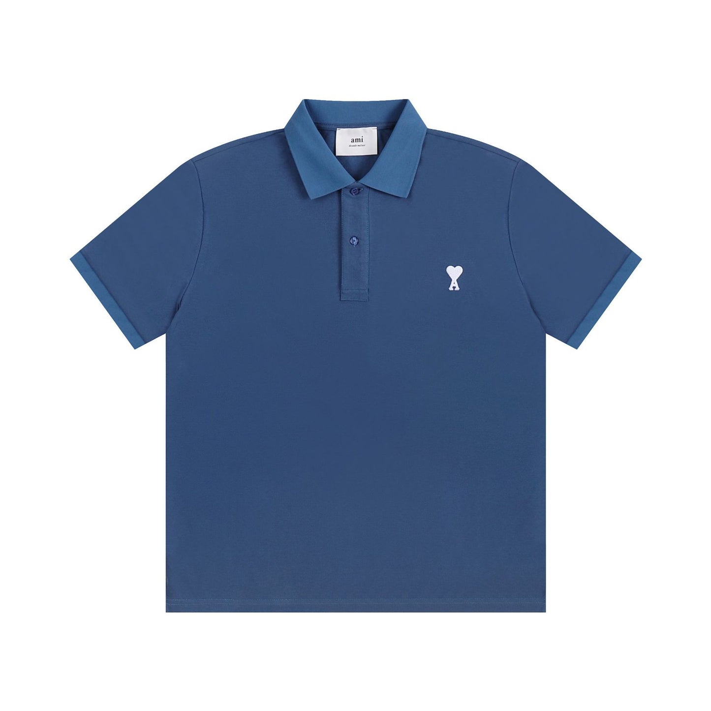 AMI PARISWhite-Heart Casual Polo Shirt