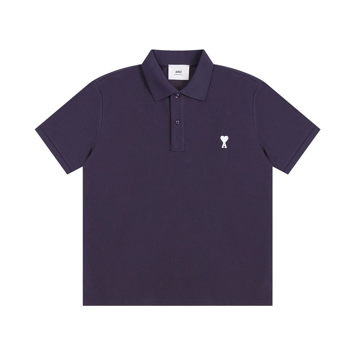 AMI PARISWhite-Heart Casual Polo Shirt
