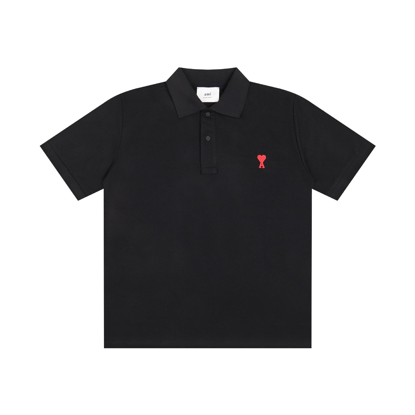 AMI PARIS Red Heart Casual Polo Shirt