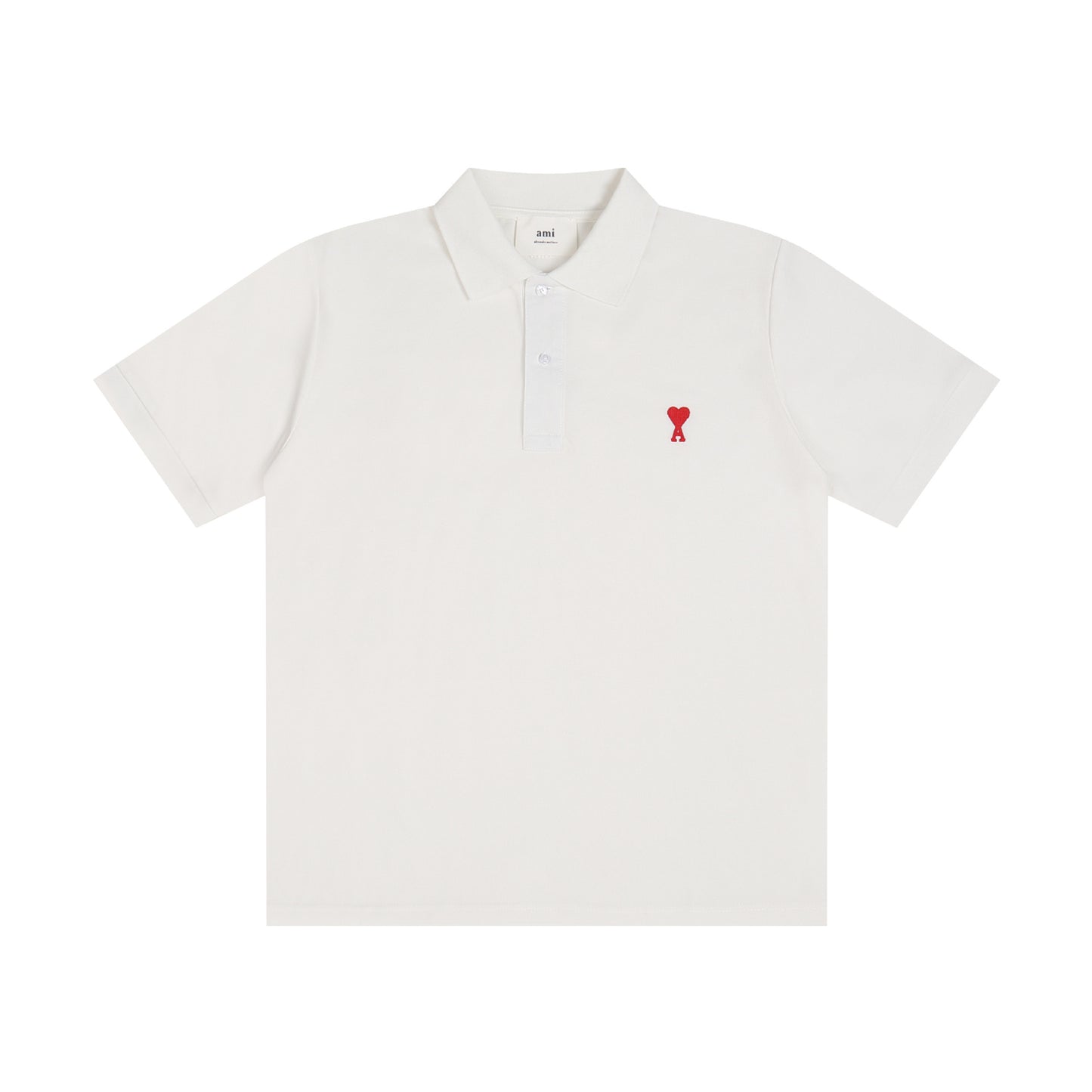 AMI PARIS Red Heart Casual Polo Shirt