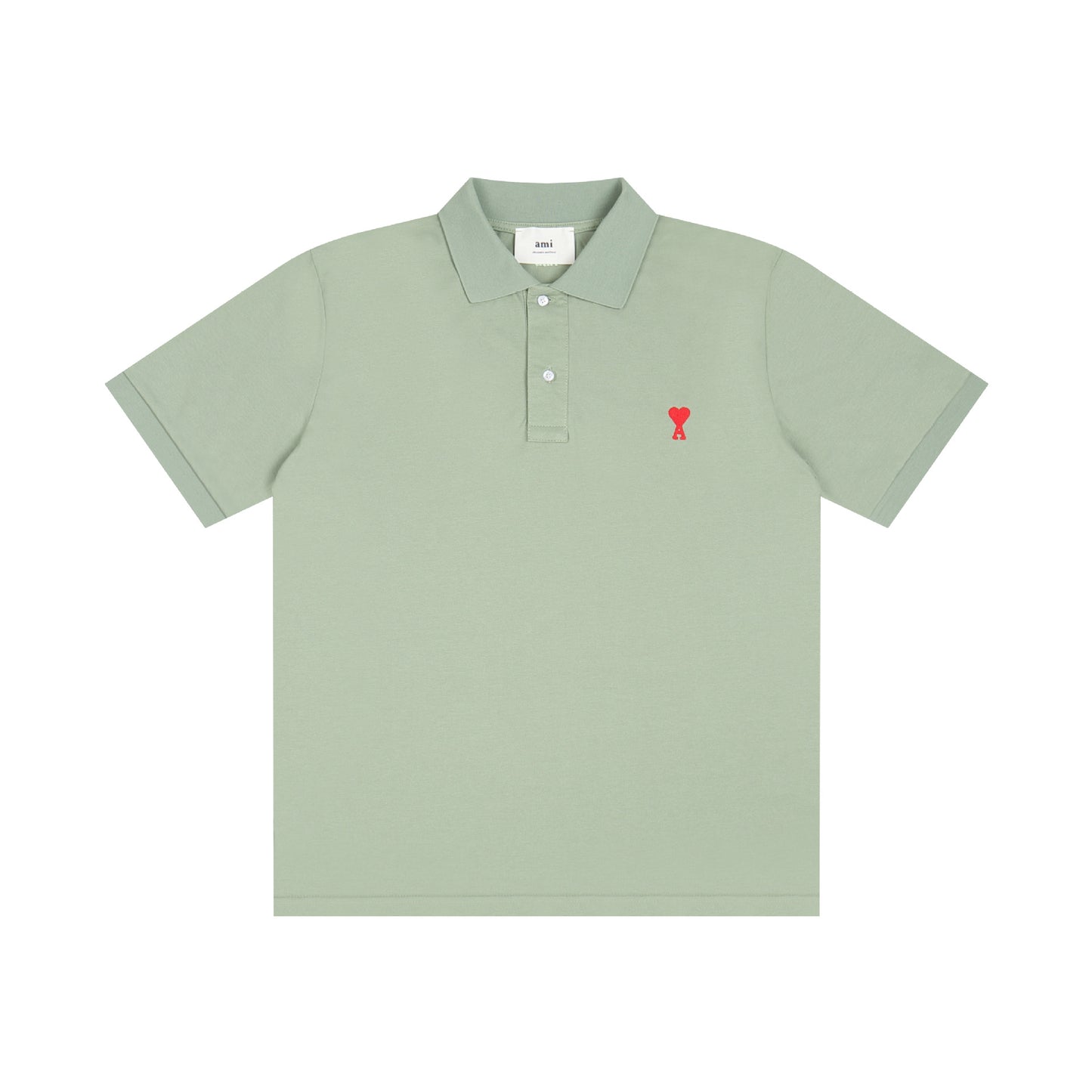 AMI PARIS Red Heart Casual Polo Shirt