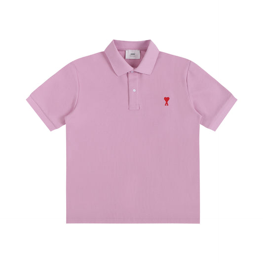 AMI PARIS Red Heart Casual Polo Shirt