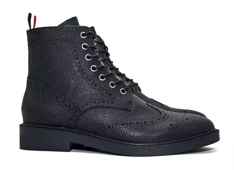 Thom BrowneMen's Top-Tier Premium Leather Dress Shoes with Grosgrain Buckle - Superior Quality