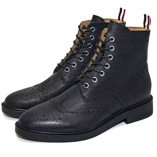 Thom BrowneMen's Top-Tier Premium Leather Dress Shoes with Grosgrain Buckle - Superior Quality