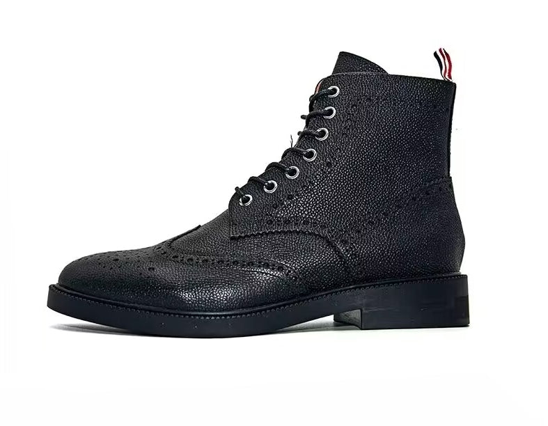 Thom BrowneMen's Top-Tier Premium Leather Dress Shoes with Grosgrain Buckle - Superior Quality