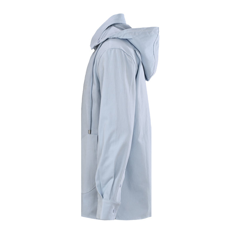 LOEWE  Cotton Long-Sleeve Hooded Shirt Jacket with Detachable Panels