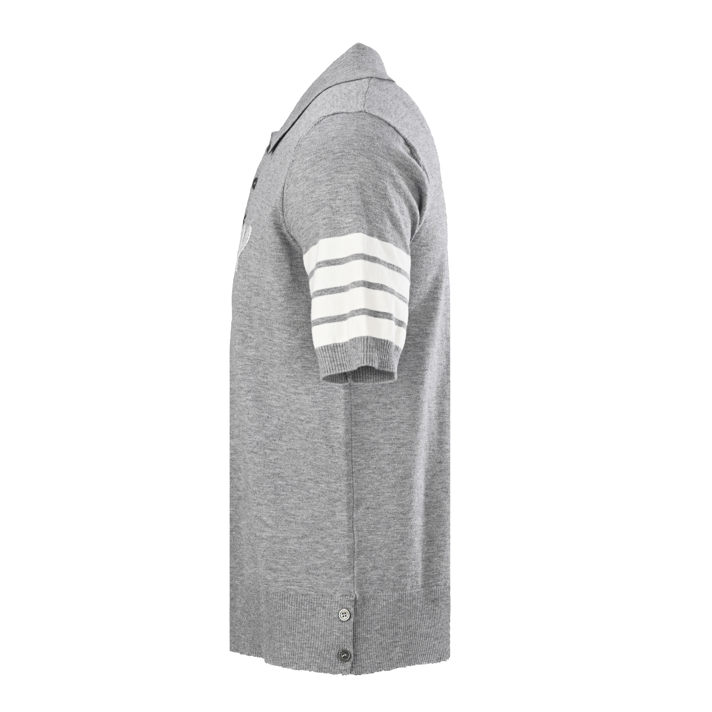 Thom Browne Men's Racket-Embroidered Knitted Polo Shirt