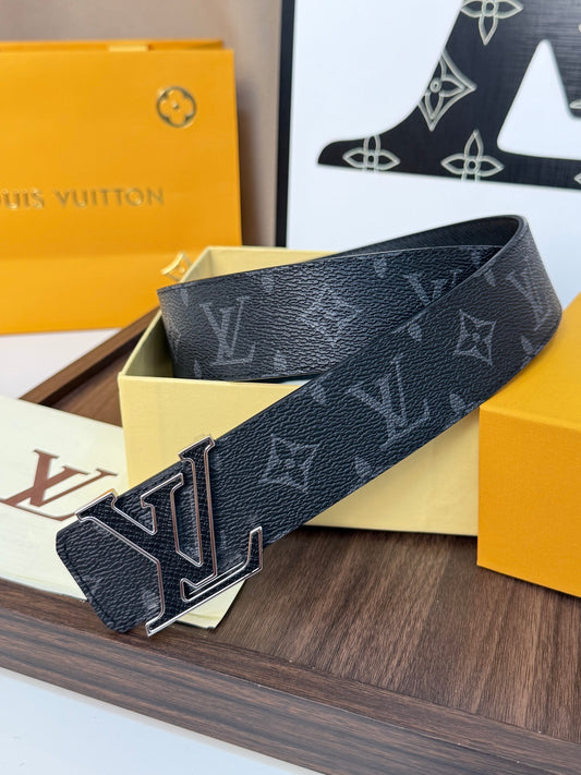LOUIS VUITTON Classic Reversible Monogram Belt with Silver Buckle