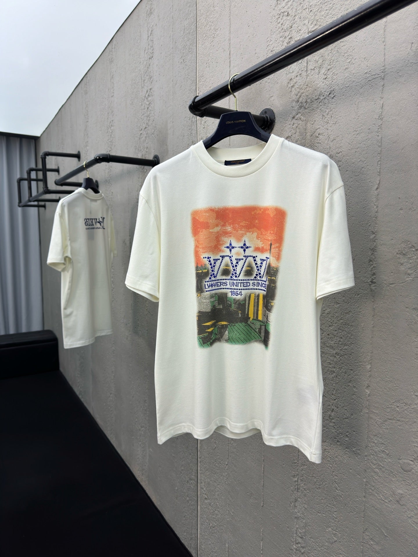 LOUIS VUITTON Rhinestone Logo T-Shirt