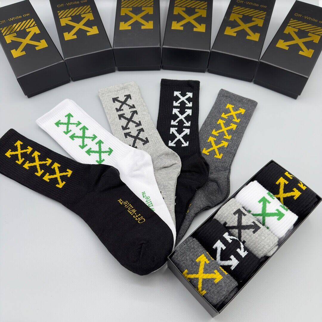 OFF-WHITEPure Cotton Mid-Length Socks